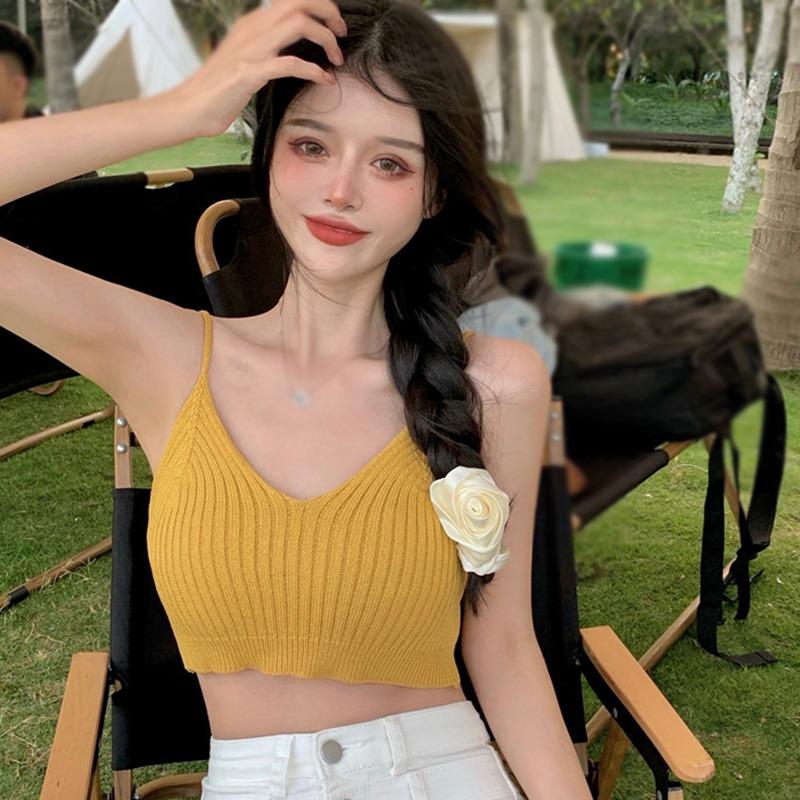 Женский жилет на подтяжках с летним коротким трикотажным базовым пальто