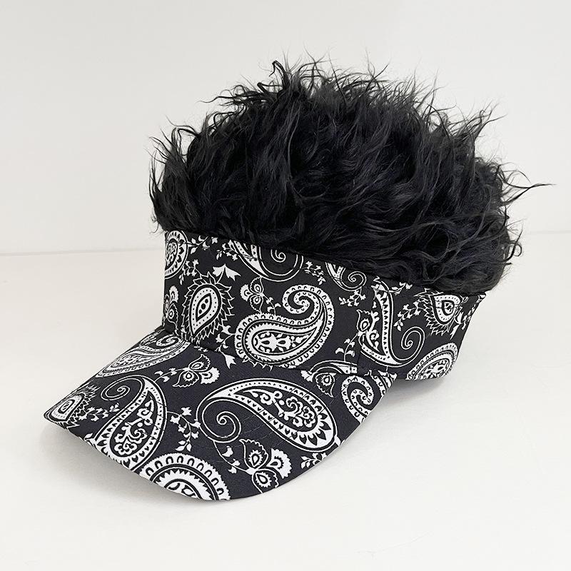 Fashion American flag simulation wig baseball cap European and American street personality wide brim cap batch
