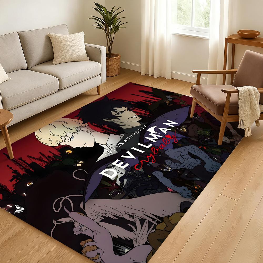Devil Man Floor Mat Soft Thickened Absorbent Non-Slip Bedroom Living Room Door Mat Home Decor Flannel Rugs