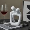 Abstract Couple Statue, Minimalist Couples Bedroom Decor, White Hugging Lovers Sculptures Modern Home Office Decor Accents for Nightstand & Dresser,