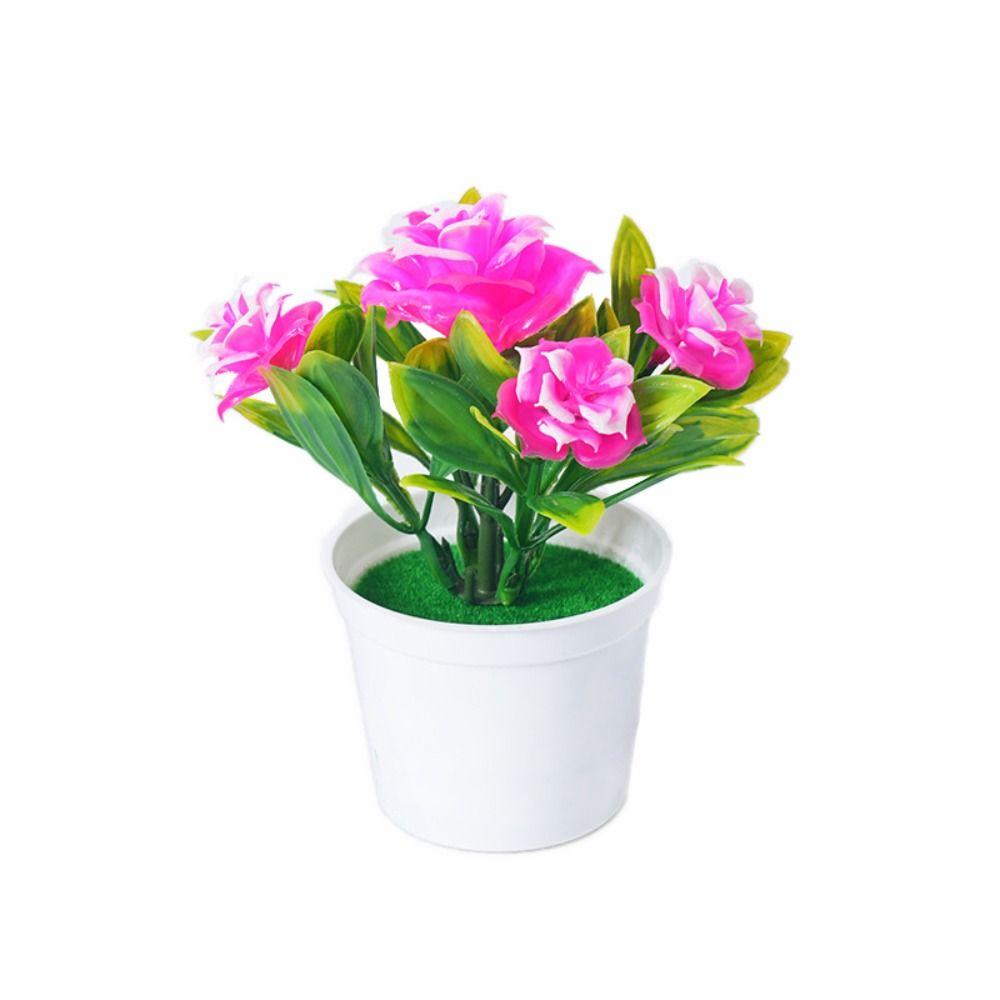 Многоцветная искусственная роза бонсай ремесло реалистичные горшечные растения креативная имитация цветы в горшках