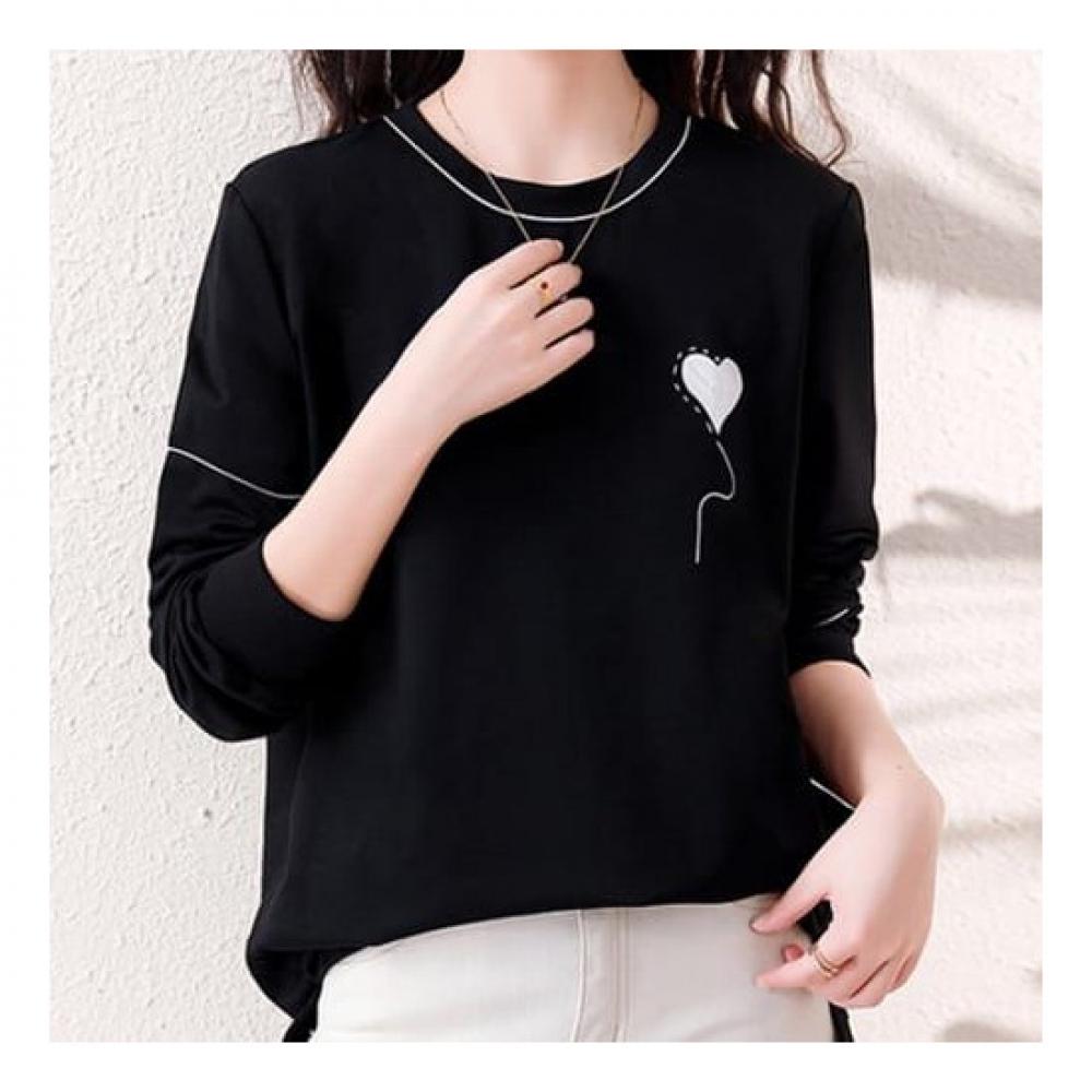 Navava Unisex Vintage Heart Point Round Neck Long Sleeve Sweatshirt Nt1294