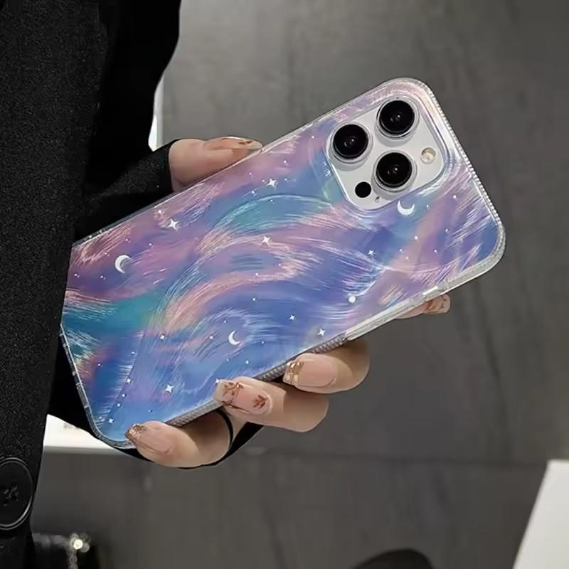 Модный блестящий звездный градиентный чехол для телефона для iPhone 15 16 Pro Max 16E 14 13 11 12 Pro Max 7 8 Plus SE2 X XS XR Ударопрочный чехол