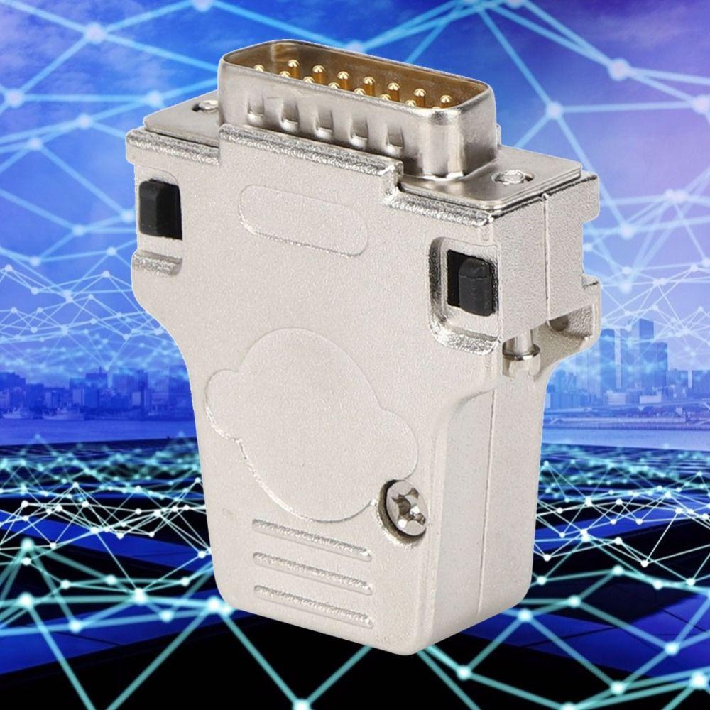 DB15P-180 D-SUB Serial Connector Male Port Metal Shell DB15 Module Stable Performance 15 Pin 2 Rows Serial Adapters