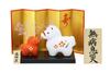 Osaka Choseido Zodiac Horse New with Free Original Wooden Tag Red and White Ornament, Ornament, Year's Ornament, Ceramic, (Sent Separately),