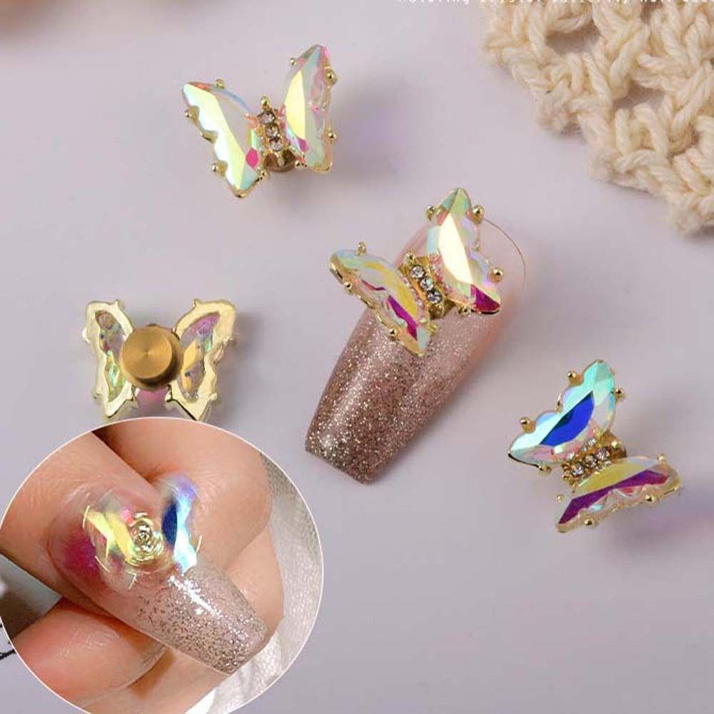 Accessories Butterfly Nail Art Rhinestones Nail Jewelry Nail Art Decorations Rotating Nail Drills