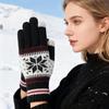 1 пара рождественских вязаных перчаток со снежинками, мужские и женские, с сенсорным экраном, зимние теплые толстые флисовые перчатки, уличные велосипедные термоперчатки для холодной погоды