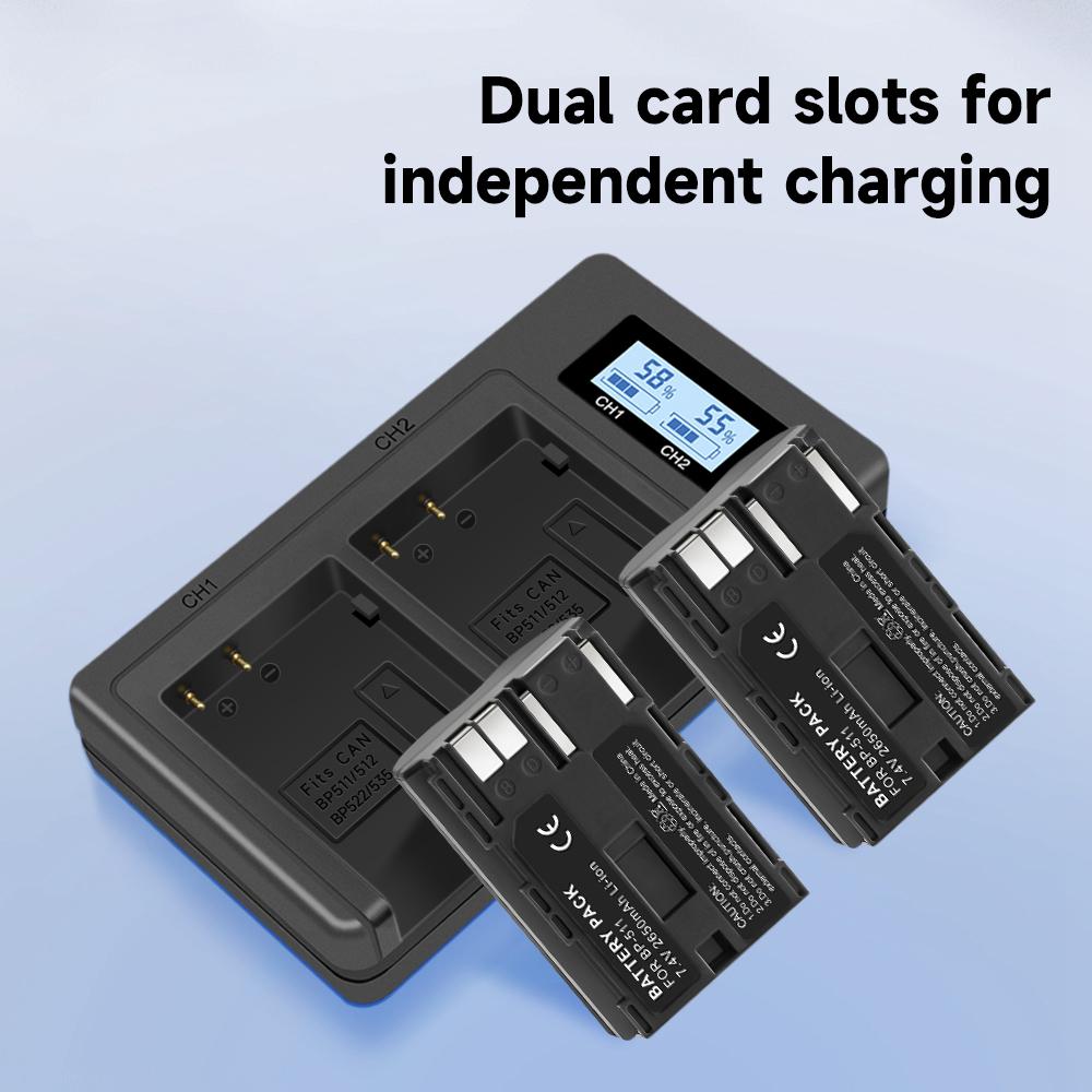 PALO 1-4 шт. BP-511 BP-511A аккумулятор для камеры + ЖК-дисплей USB двойное зарядное устройство для Canon EOS 40D 300D 5D 20D 30D 50D 10D D60 G6