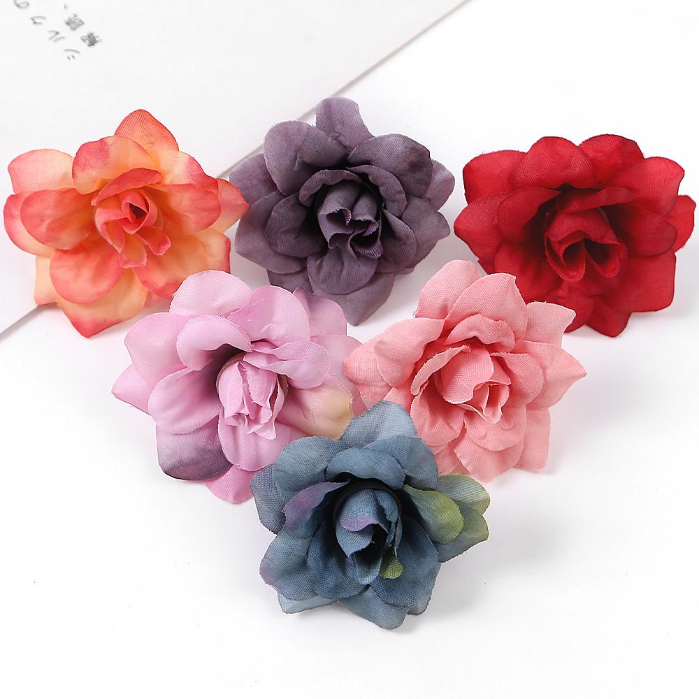 20PCs Rose Artificial Flowers Head Silk Fake Flowers Wedding Party Home Living Room Dining Table Garden Decorations DIY Crafts