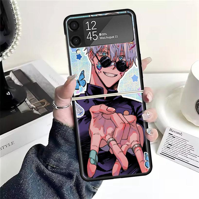 Kaisen J-Jujutsu Годзё Сатору Чехол для телефона Samsung Galaxy Z Flip7 Flip6 Flip3 Flip4 Flip5 PC Жесткий Z Flip 7 6 5 4 3 5G Fundas Co