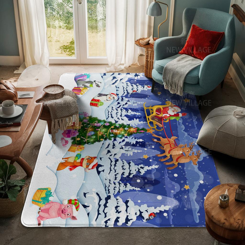 Ковер у входа в дом Домашний коврик у двери Гостиная Ванная Комната Ноги ванная комната Нескользящие коврики с водопоглощением для ванной Счастливого Рождества зима