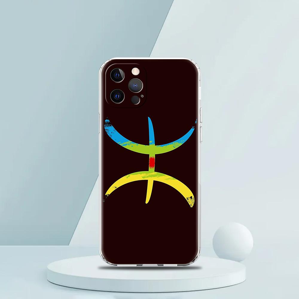 Чехол для телефона с флагом берберов Амазигов для iPhone 16 15 14 13 12 Pro Max Прозрачная крышка для iPhone 11 Pro Max 7 8 Plus XS XR Корпус