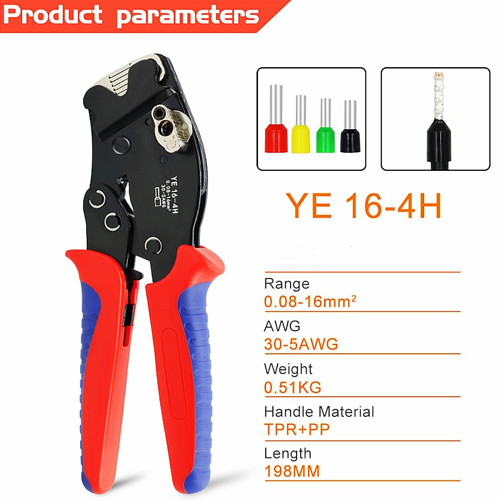 Ferrule Crimping Tool Kit, Hexagonal Ferrule Crimper Self-Adjustable Ratchet Wire Crimper Plier AWG 30-5