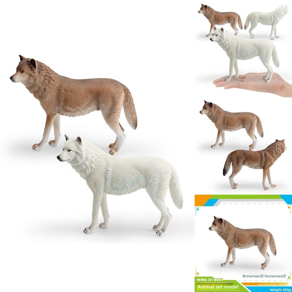 Реалистичная фигурка волка из лесной дикой природы, модель животного из ПВХ для детей, дошкольное образование
