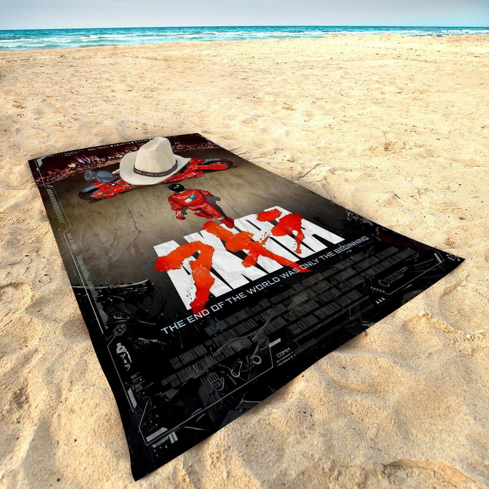 Akira Anime Microfiber Blanket Quick Drying Beach Towels Oversized Printing Super Absorbent Pool Towel Blanket