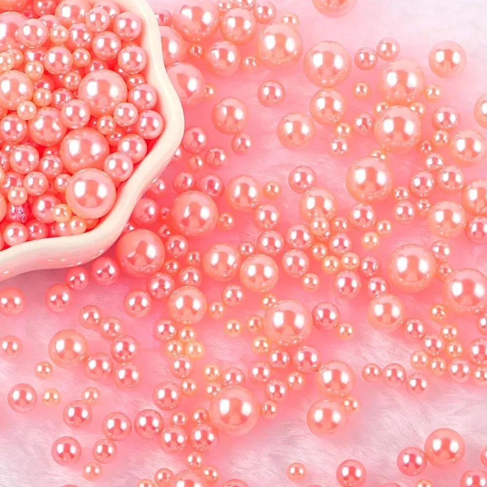 Разноцветные бусины из АБС-пластика без отверстий, имитация жемчуга, россыпные бусины для нейл-арта, DIY-поделок, украшения для скрапбукинга