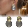 1 Pair Large Double Round Disc Dangle Drop Earrings, Minimalist Geometric Big Circle Earrings, Statement Jewelry Gifts