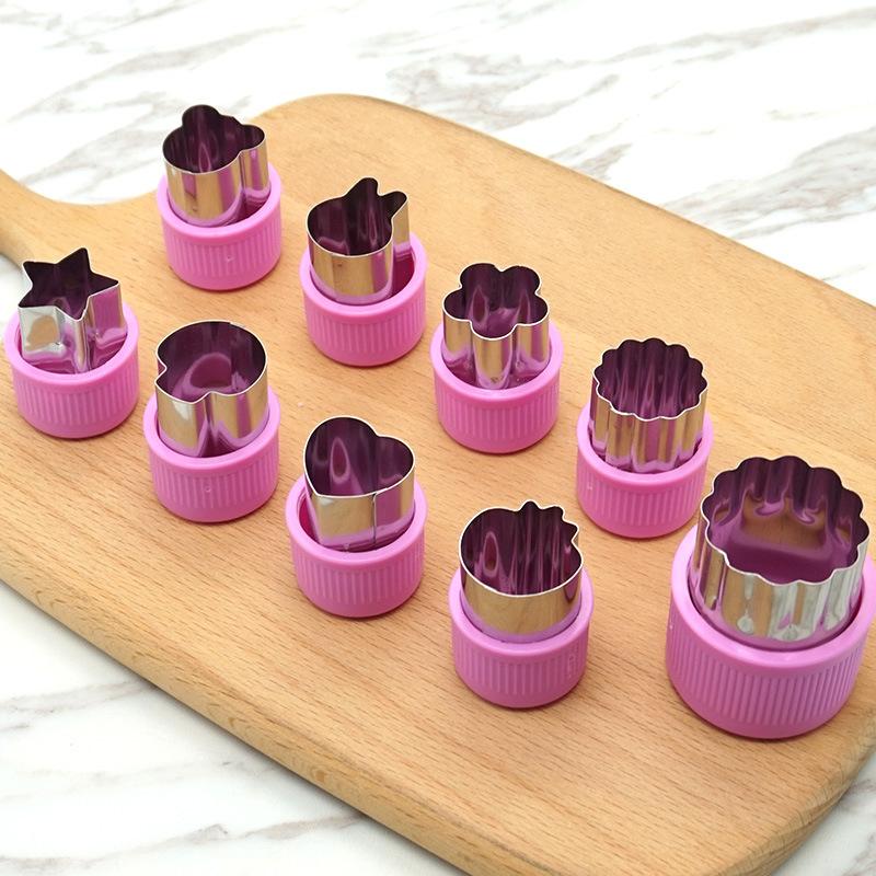 Stainless Steel Vegetable Animal Cartoon Home Fruit Flower Cutter Baby Food Butterfly Noodle Mold 9 Pieces In One