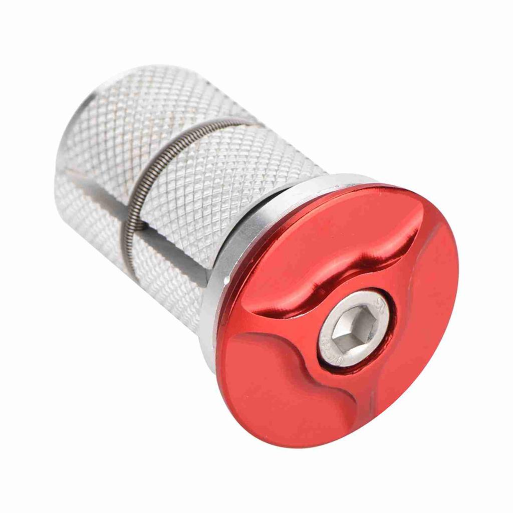 Aluminum Alloy Stem Headset Top Cap Bike Fork Expander Bung 1/1.25inch (Red)