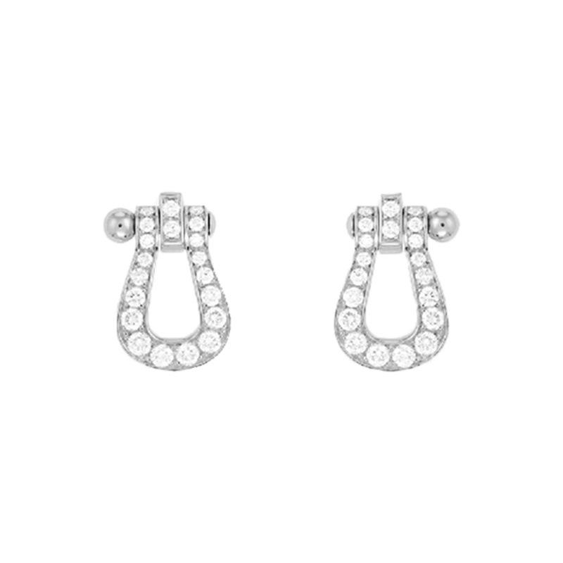 Серьги-гвоздики в виде подковы с бриллиантами, покрытые 18-каратным золотом - Блестящий, Роскошный Модный Подарок для Девушки