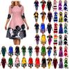 Women's Fashion Casual Crew-neck Half-sleeved Commuting Dress Skirt Large Size Printed Collection Waist Slimming Dress