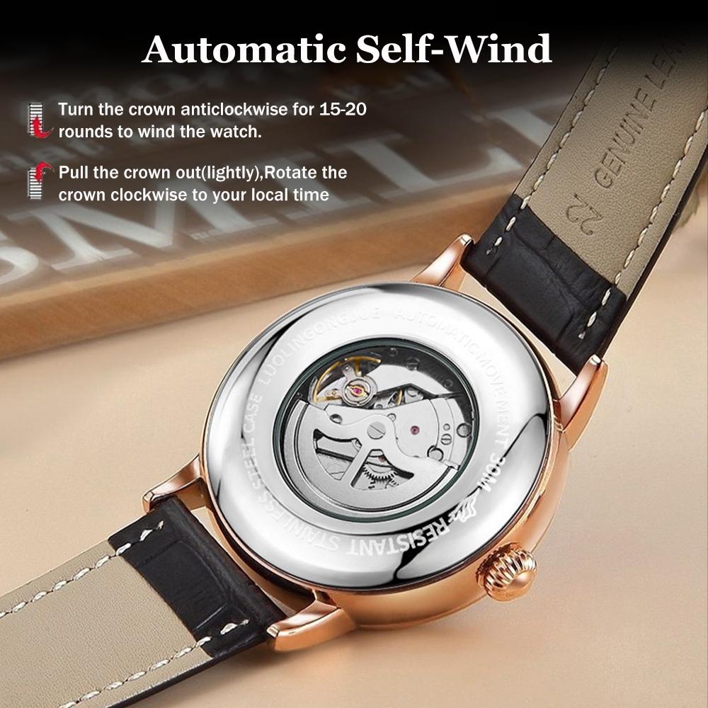 Роскошные мужские деловые автоматические механические часы, с дизайном скелетона, ретро-стильным резным циферблатом, в подарок наручные часы