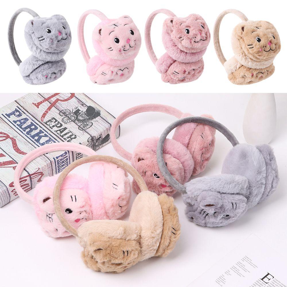 Men Women Soft Cartoon Cute Plush Ear Protection Ear Warmers Warm Earmuffs Thicken Warm