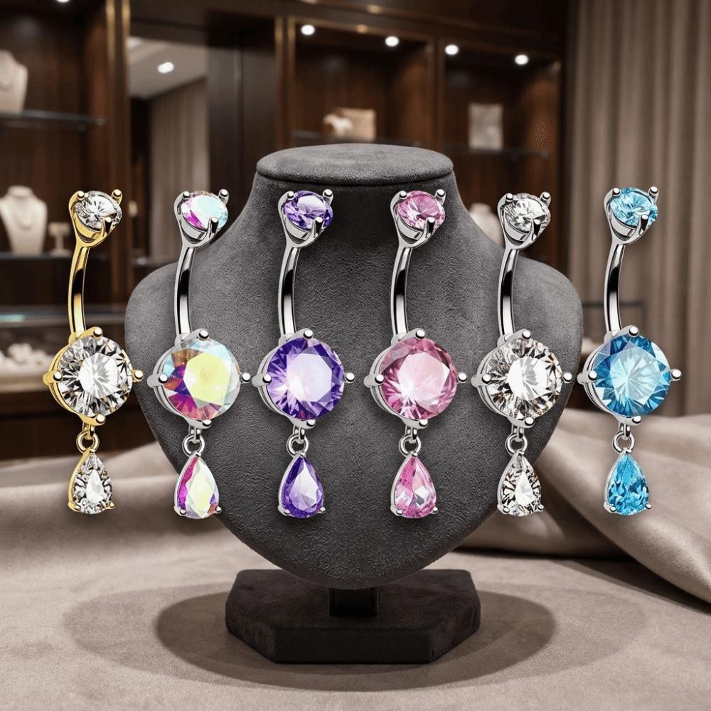 Teardrop Shape Navel Ring Crystal Belly Piercing Jewelry Fashion Belly Button Rings  Daily