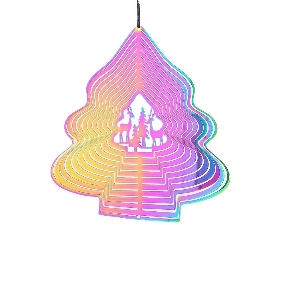 Gradient Color Wind Spinner Catcher 3D Dynamic Rotating Wind Chimes Funny Wind Chime Pendant Party