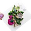Pretty Strawberry Brooches Rhinestone Enamel Fruits Brooch For Women's Clothes Backpack Pins Badge