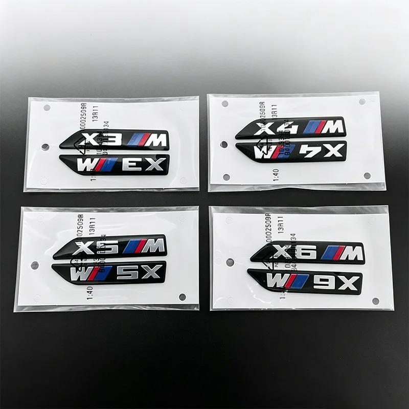 2Pcs 6.8cm for BMW M Power X1 X2 X3 X4 X5 X6 Car Fender Side Badge Emblem Black Sticker Logo Styling Decor Glossy Accessories msjk68