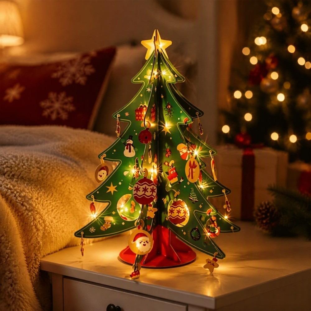 Colorful Christmas Tree DIY Craft Kit LED Tabletop Xmas Tree Beginner‑Friendly