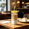 Glassware Collection for Special Occasions Square Borosilicate Glass Cup with Lid And Straw, 350ml Capacity, Heat-Resistant Eco Friendly Tumblers