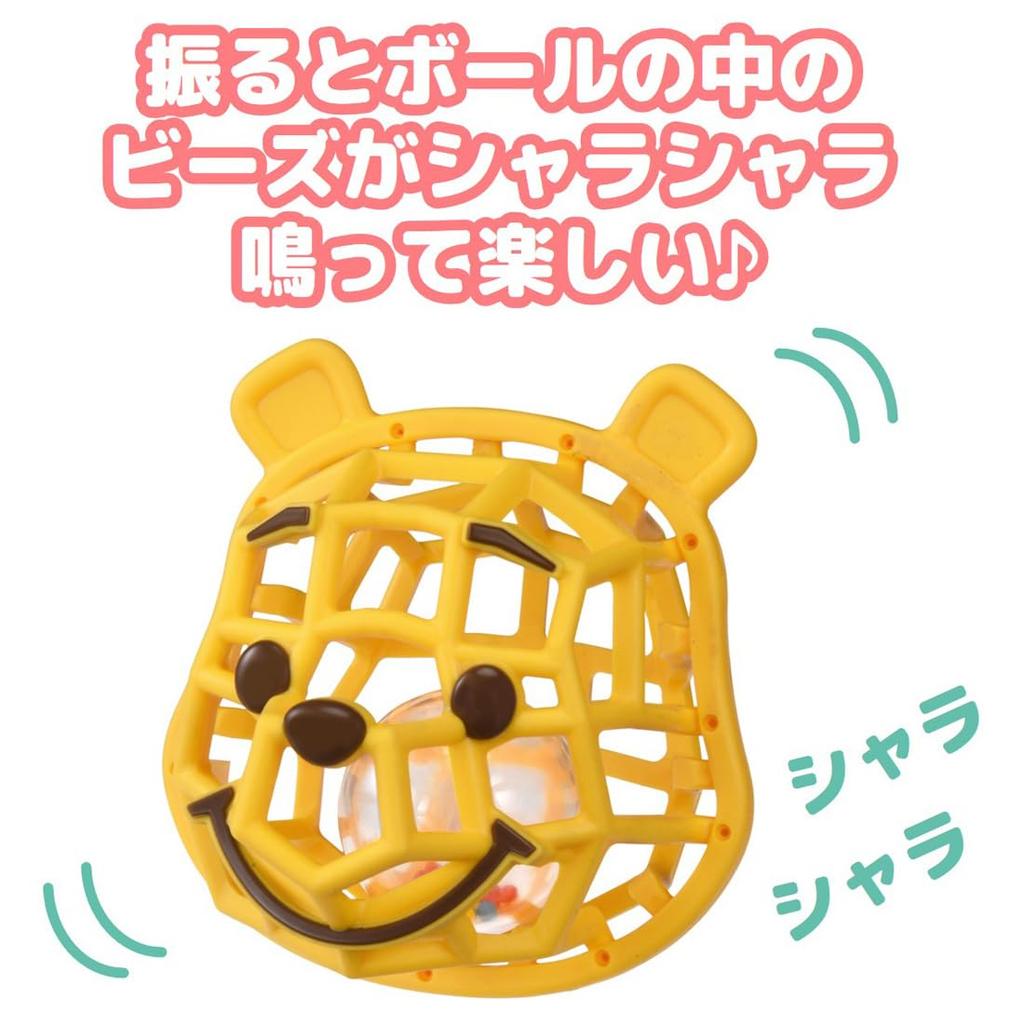 TAKARA TOMY Disney Rolling Face Rattle with Ball, Winnie the Pooh