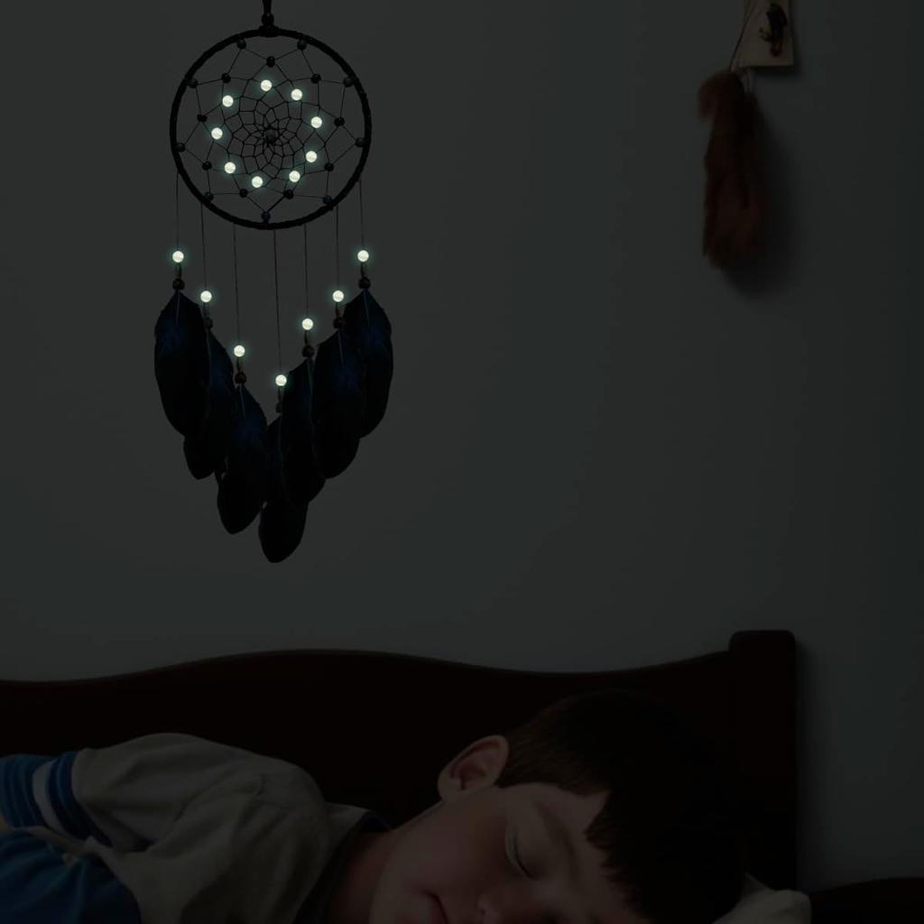 Dream Catcher for Boys Blue Dreamcatcher for Bedroom Handmade Feather Hanging Decoration Ornament Birthday Festival Craft Gift