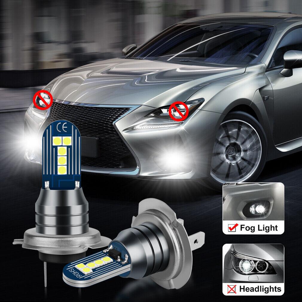 2 шт. H7 светодиодные противотуманные фары 10SMD 3030 чипы автомобильные ходовые огни супер яркий автоматический свет 12 В 6000 К 3200 лм