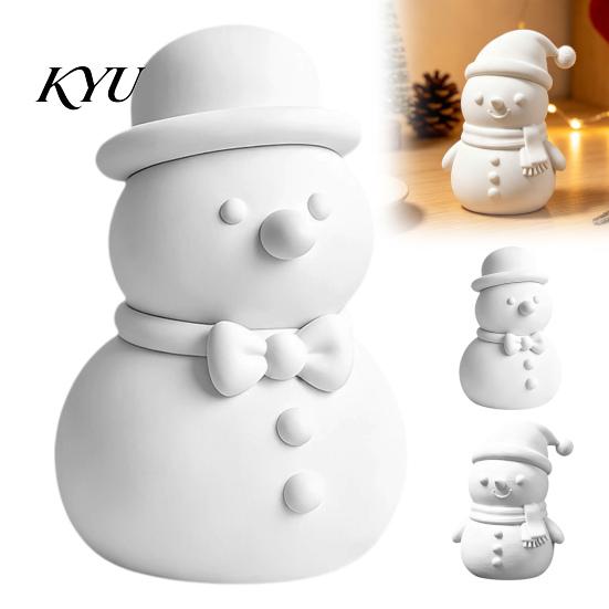 DIY Painting Snowman Figurines 3D Printed Figurine, Small Tabletop Statue with Gift for Christmas Scarf/Necktie, Decorative Holiday Ornament