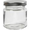 Clear Glass Jar with Silver Metal Screw Lid. Ref 55907