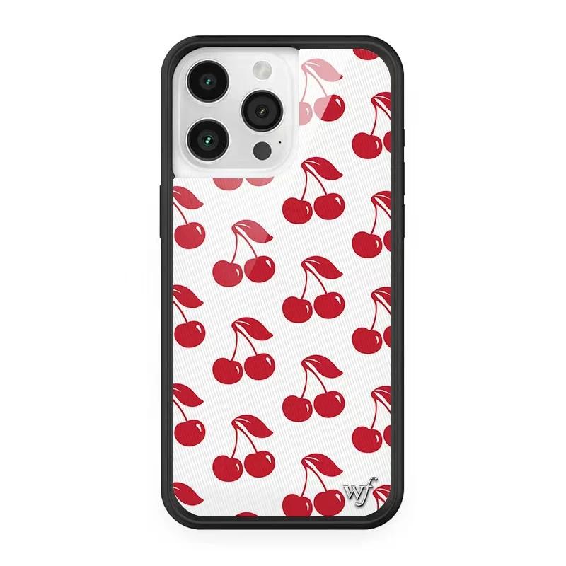 Чехол для телефона Wildflower ins Nara Smith Sweet Sliy для iPhone 12 13 14 15 16 Pro Max Plus 17 Pro Вишни Клоун Вокруг Орхидея