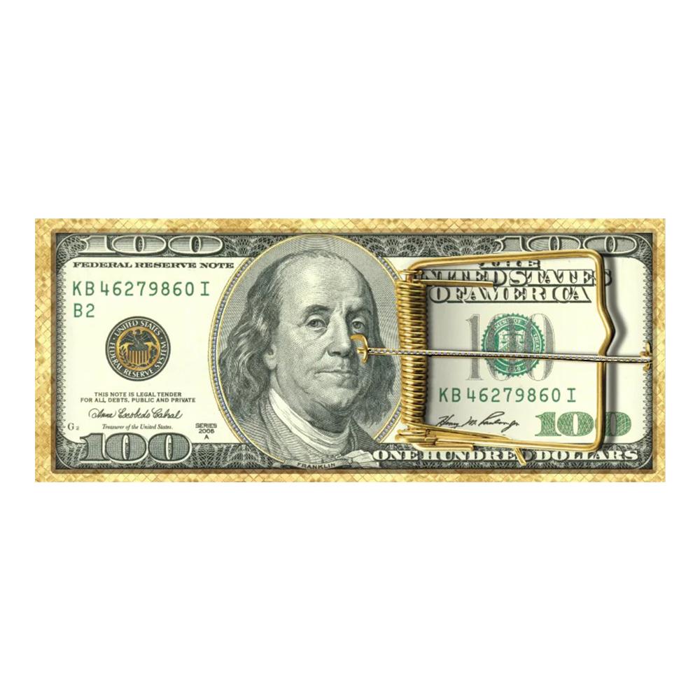 Piktori Money Trap Golden Clip Modern Funny Wall Art Canvas Paintings Art Pop Posters and Prints for Living Room Home Decoration Pictures