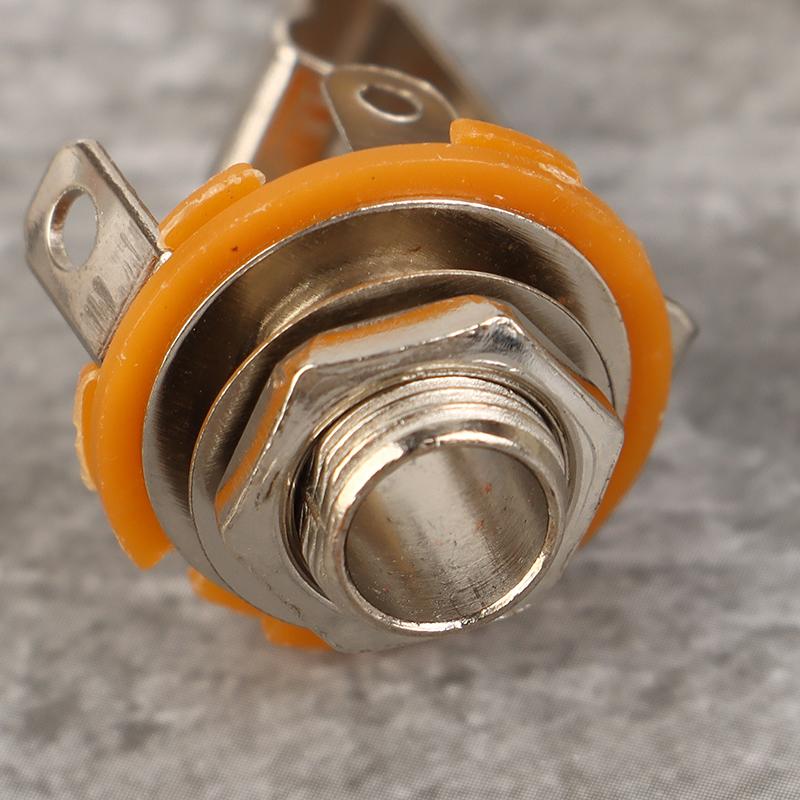 5Pcs Electric Guitar Input Jack For Electric Guitar Bass Guitar 1/4"" (6.35Mm) 6.5Mm Mono Jack Socket Nut & Washer