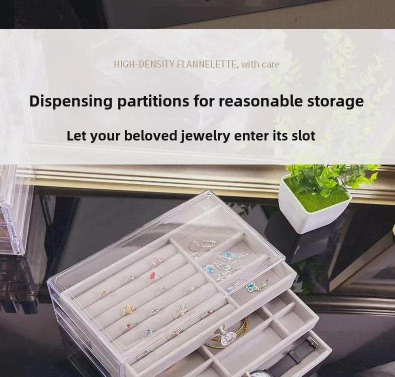 Acrylic Drawer Jewelry Storage Box for Earrings, Rings, Necklaces, Bracelets & Accessories