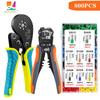 WOZOBUY Ferrule Crimping Tool,Wire Stripper & Crimping Pliers Ferrules Kit, Hexagonal Crimper for End-Sleeves Terminal -AWG 28-5