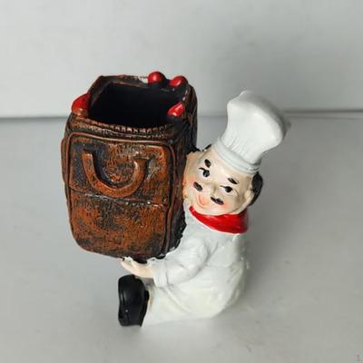 Фигурка Шеф-повара Декоративная Статуэтка Зубочистка Держатель Смола, Коллекционная, Настольное Украшение Скульптура для
