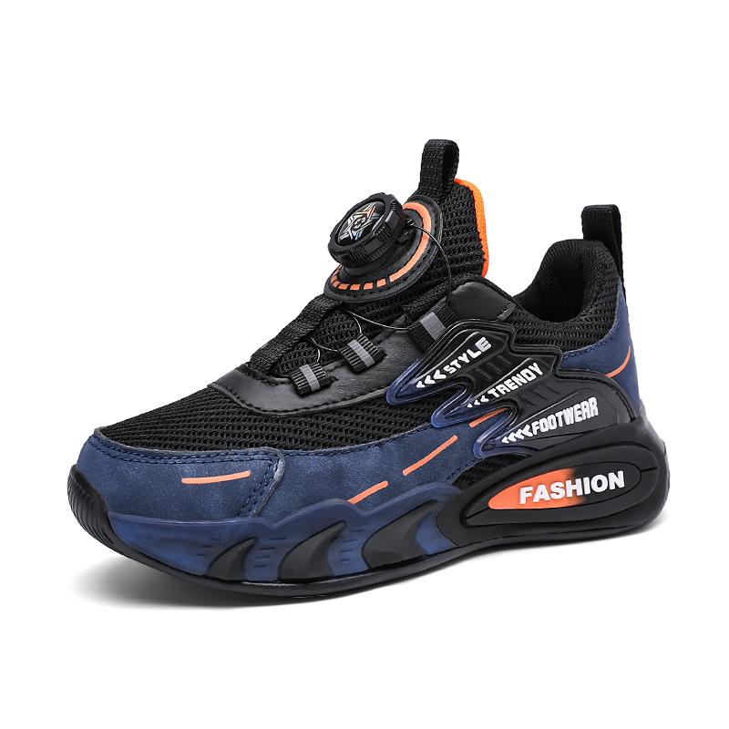 Youth Rotary Buckle Breathable Summer Autumn Sneakers | Lightweight Campus Casual Shoes, Non-Slip Hiking Trainers for Kids