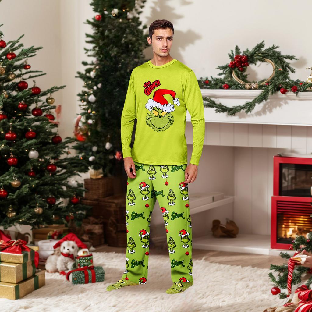 Parent-child Christmas Print Home Suit Long-sleeved Top And Pants
