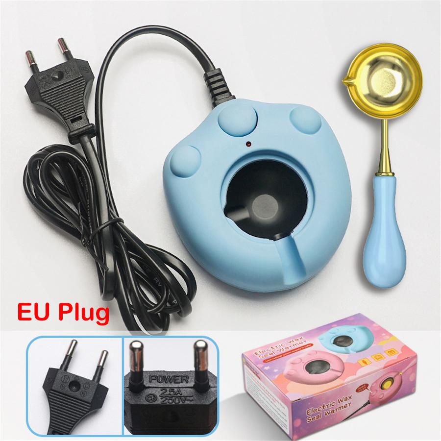 Электрический набор для нагрева восковых печатей, 1 электрическая плавилка для восковых печатей и 1 ложка для восковых печатей для штампа для восковых печатей для плавления восковых гранул