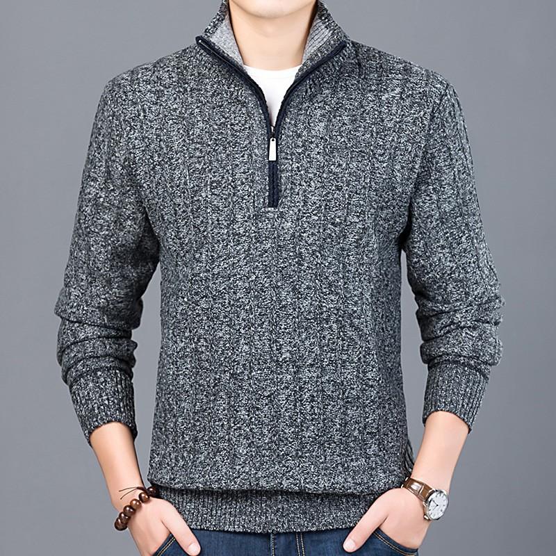 Men'S Comfortable, Simple, Fashionable And Atmospheric Semi-Turtleneck Design Light And Casual Solid Color Top