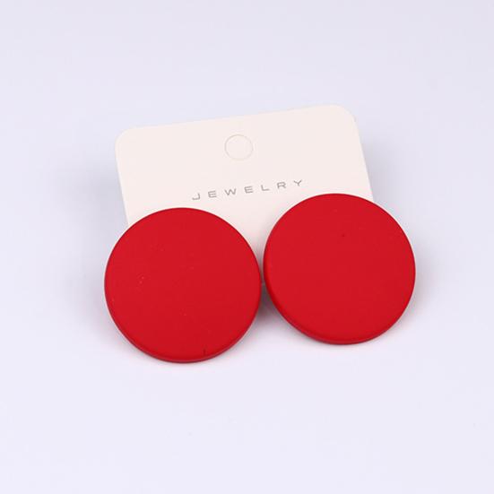 1 пара серег-гвоздиков ярких цветов с геометрическим рисунком, аэрозольная краска, пирсинг, простые для женщин и девочек, большие