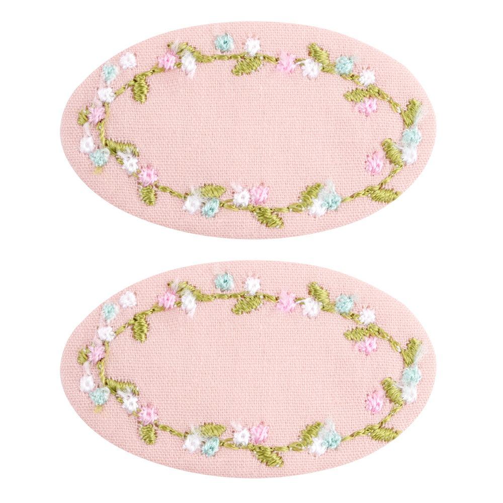 2Pcs/set Floral Embroidered Hairpin Set Cute Children's Hair Accessories Bangs Clips Daily Use